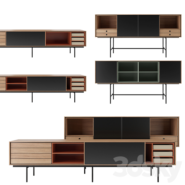 Aura Sideboard with adjustable front panel by Treku 3DSMax File - thumbnail 2