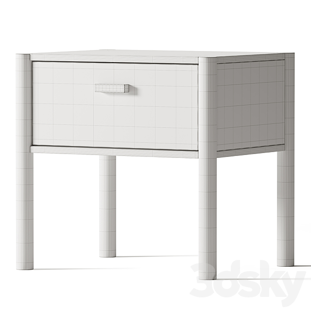 Axel Oak Bedside Table 3ds Max - thumbnail 2