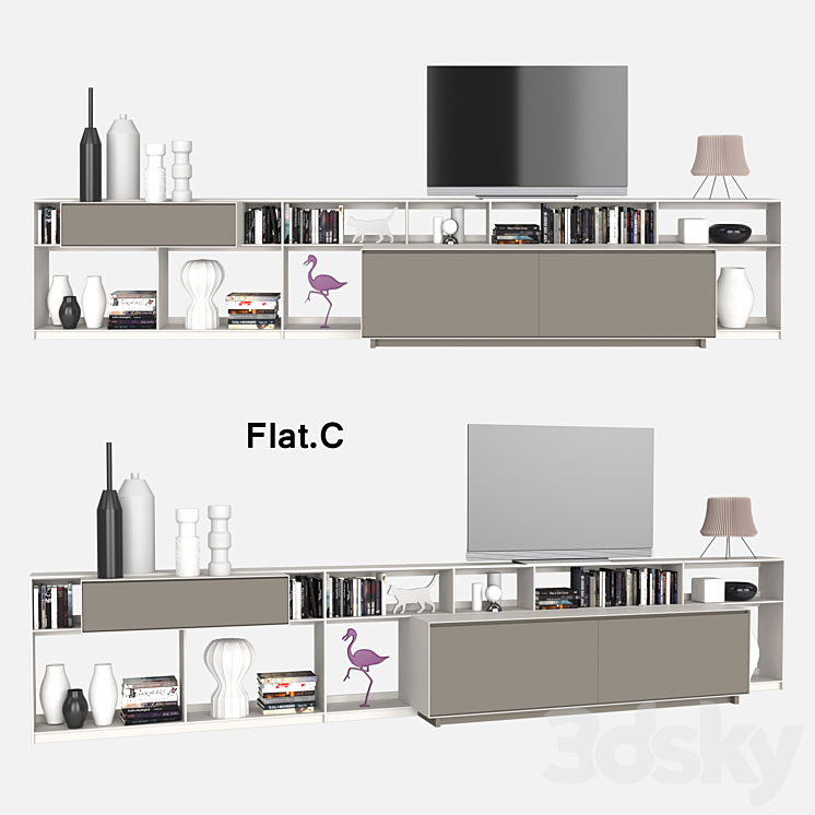 B & B Italia WALLSYSTEMS Flat.C 10 3DS Max - thumbnail 1