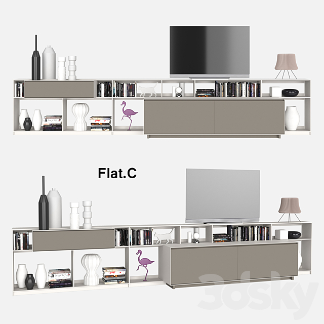 B & B Italia WALLSYSTEMS Flat.C 10 3DSMax File - thumbnail 1