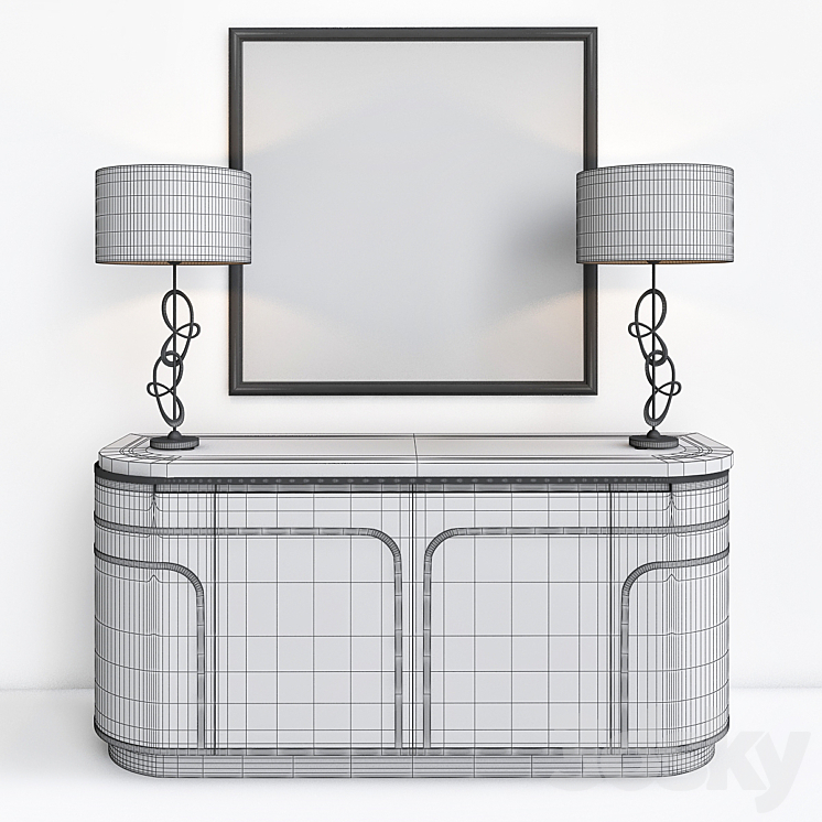 Baker Modern sideboard 3DS Max - thumbnail 2