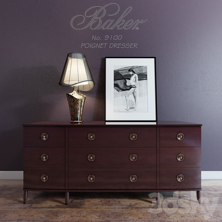 BAKER POIGNET DRESSER No. 9100 3DS Max - thumbnail 1