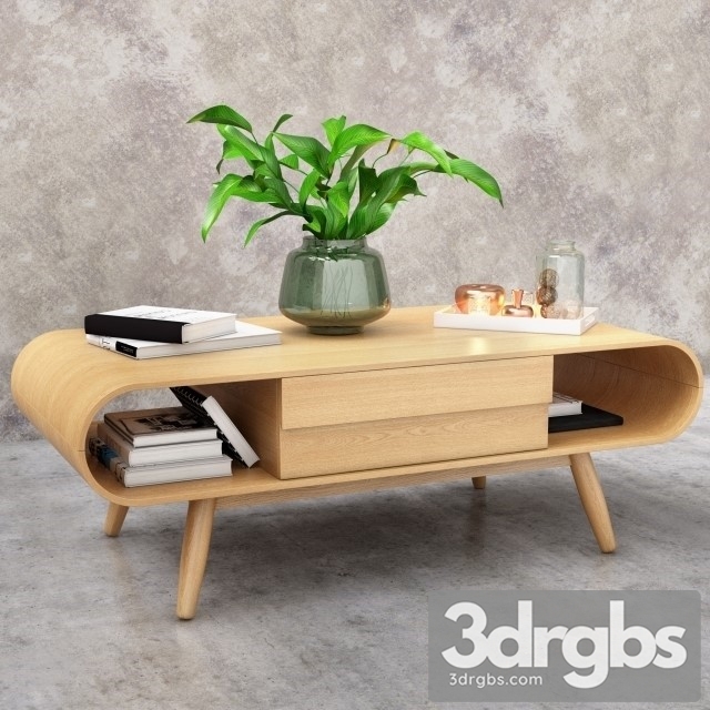 Baltik Natural Wood Scandinavian Coffee Table 3dsmax Download - thumbnail 1