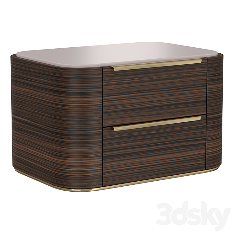 Bamboo bedside table 3DS Max Model - thumbnail 3