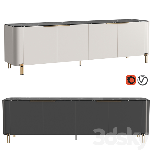 BAMBOO sideboard 3DS Max Model - thumbnail 1