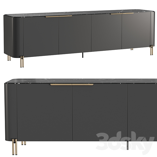 BAMBOO sideboard 3DS Max Model - thumbnail 2