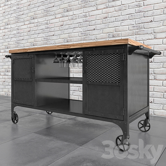 bar trolley 3DSMax File - thumbnail 2