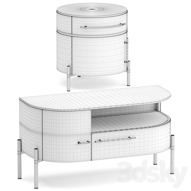 Baxter Plisse small tables 3DSMax File - thumbnail 6