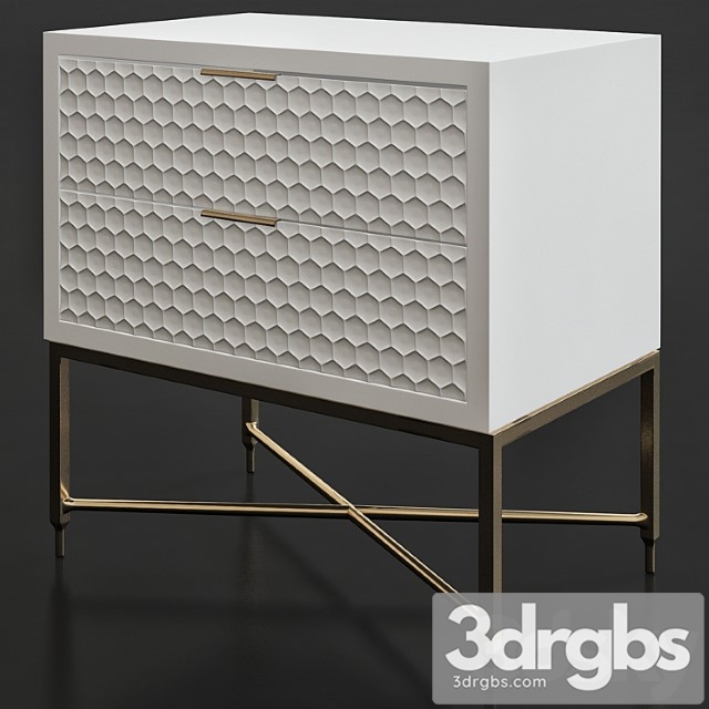 Becton 2 drawer nightstand 2 3dsmax Download - thumbnail 1