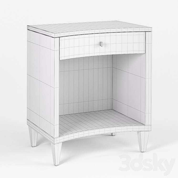 Bedside cabinet White Light Caracole 3DS Max - thumbnail 2