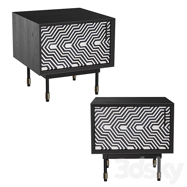 Bedside cabinets with LoftConсept inlay 3DS Max Model - thumbnail 2