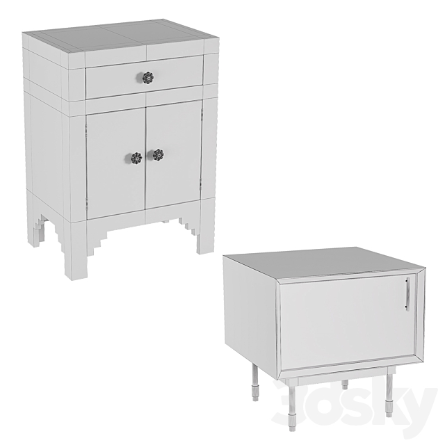 Bedside cabinets with LoftConсept inlay 3DS Max Model - thumbnail 4