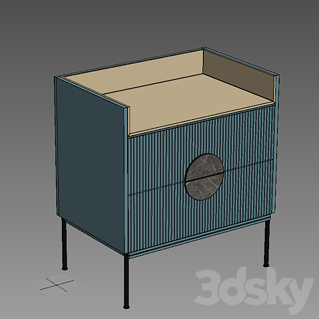 Bedside table Alto 3DS Max Model - thumbnail 2