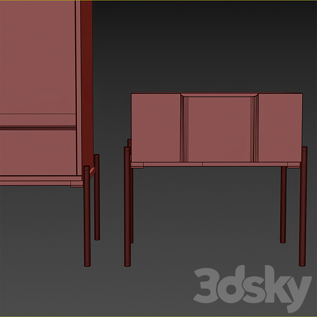 Bedside table and chest of drawers Flow 3DSMax File - thumbnail 5