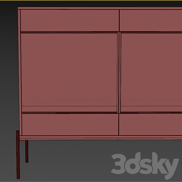 Bedside table and chest of drawers Flow 3DSMax File - thumbnail 6