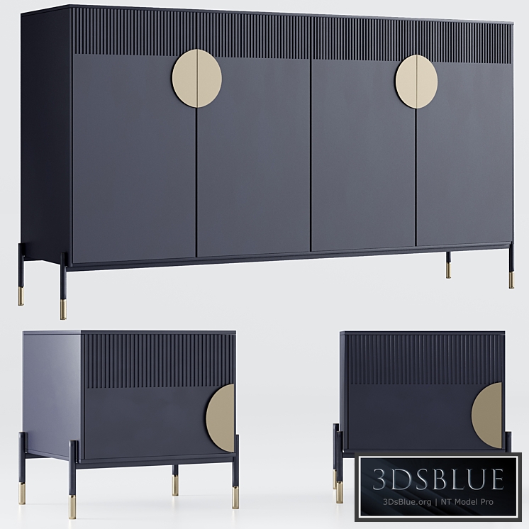 Bedside table and chest of drawers NO.1 3DS Max - thumbnail 3