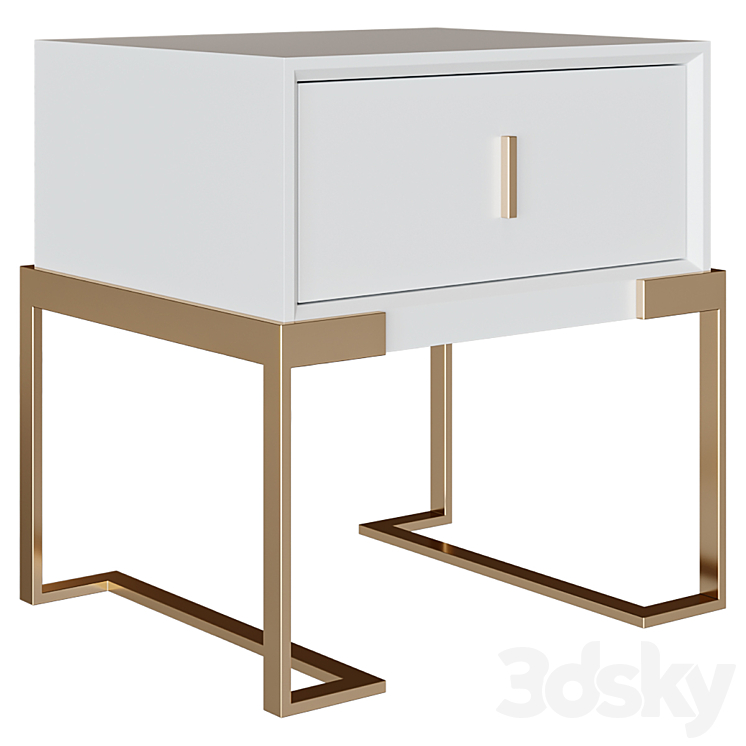 Bedside table Brescia 3DS Max Model - thumbnail 1