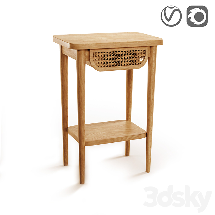 Bedside table Buisseau 3DS Max - thumbnail 1