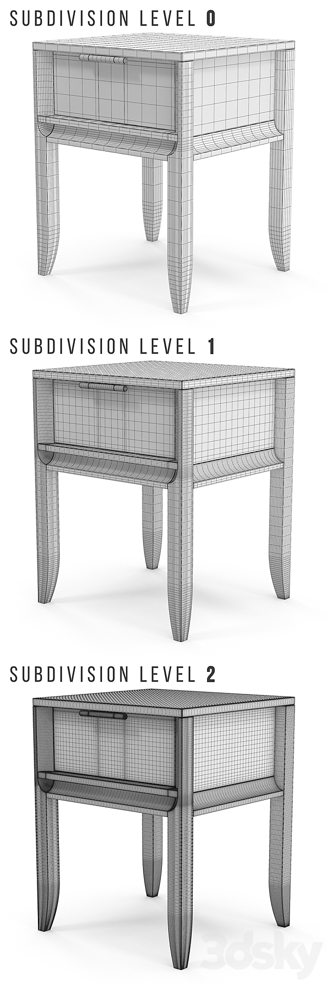 Bedside table City 3ds Max - thumbnail 3