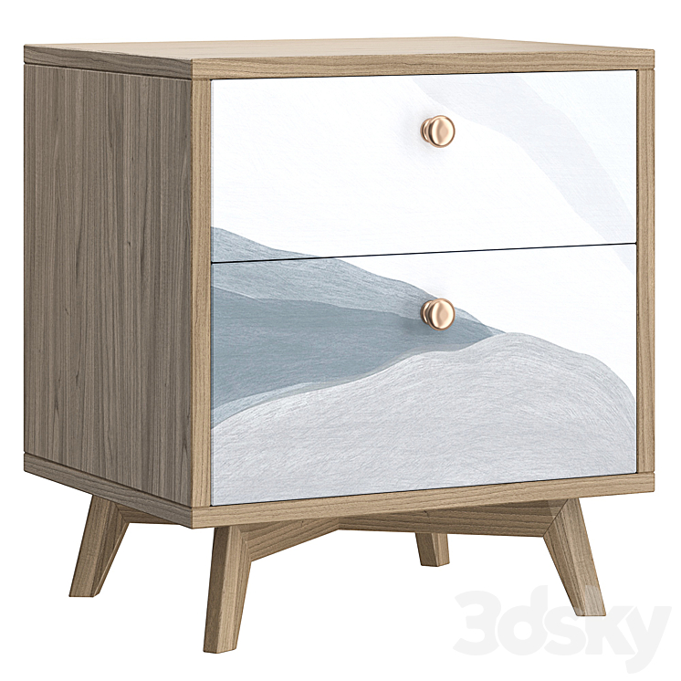 Bedside table Frame 3DS Max Model - thumbnail 1