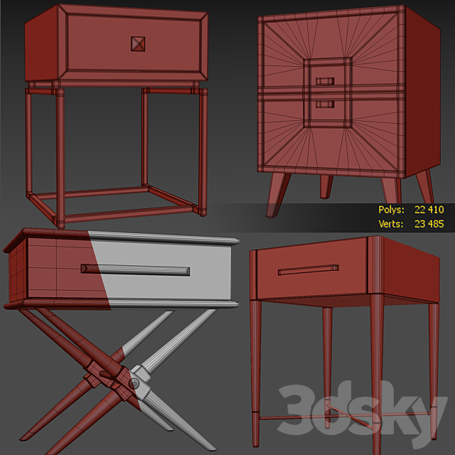 Bedside table from Enjoy Home. Bundle: Milk. Baked. Caramel. Little Secret 3DSMax File - thumbnail 5