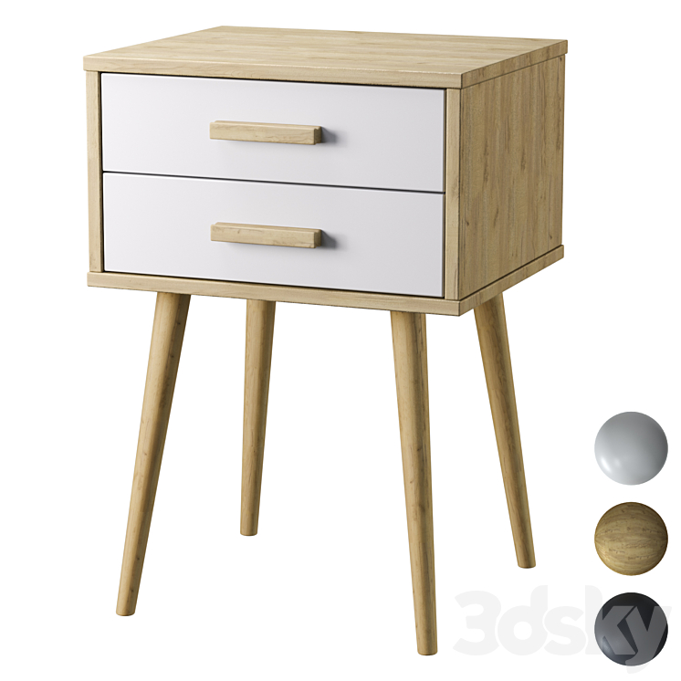 Bedside table Ivein Double 3DS Max Model - thumbnail 1