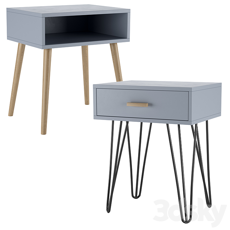 Bedside table Iwain 3DS Max - thumbnail 2