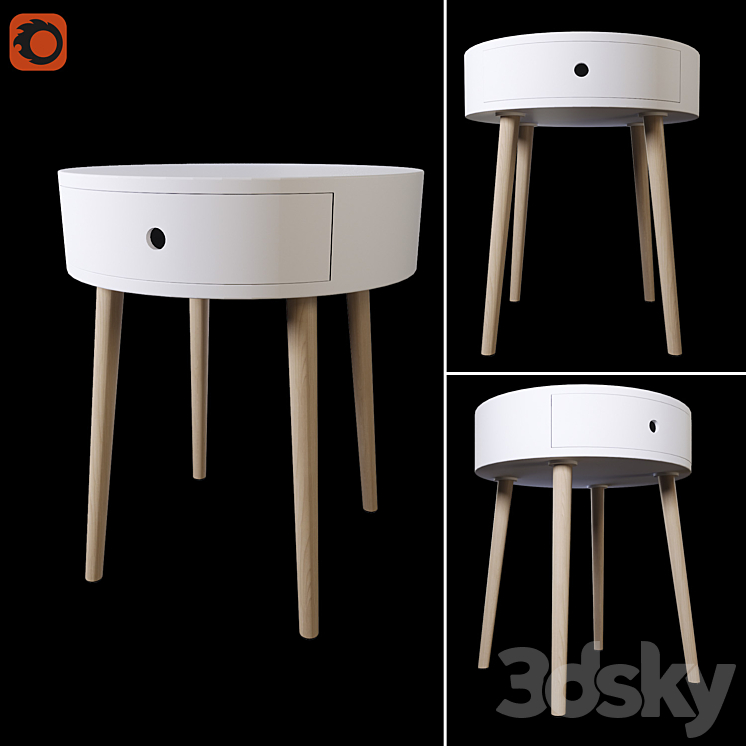 Bedside table LA REDOUTE SELISA 3DS Max - thumbnail 1