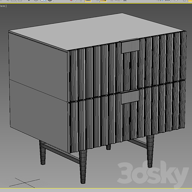 bedside table LaLume 3DS Max Model - thumbnail 3