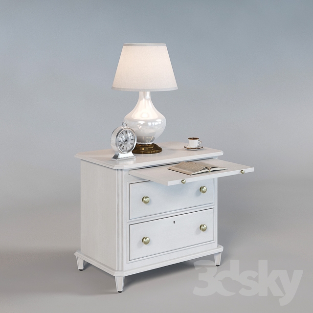 Bedside table Laurel 340-23-80 (inlay in the set) 3DS Max - thumbnail 3