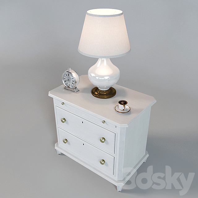 Bedside table Laurel 340-23-80 (inlay in the set) 3DSMax File - thumbnail 2