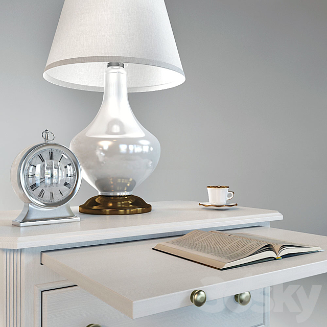 Bedside table Laurel 340-23-80 (inlay in the set) 3DSMax File - thumbnail 3