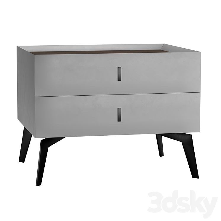 Bedside table LIGHT GRAY 3DS Max - thumbnail 1