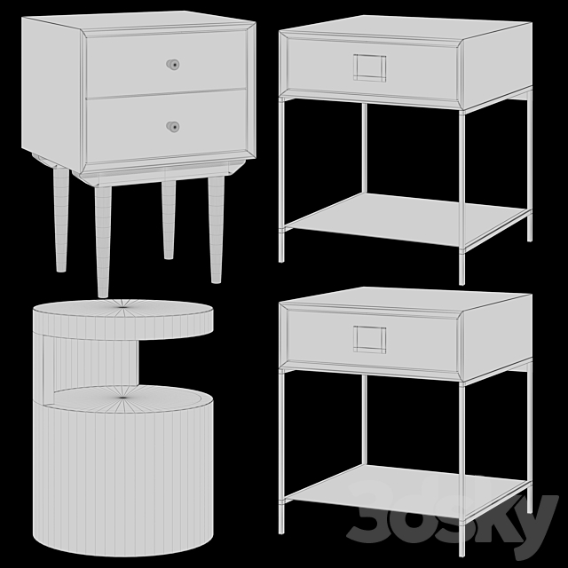 Bedside table Mambo. Quilda. Newark 3DSMax File - thumbnail 2