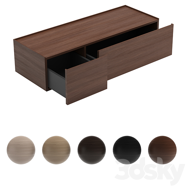 Bedside table Minimalista from Palo Nero 3DS Max Model - thumbnail 3