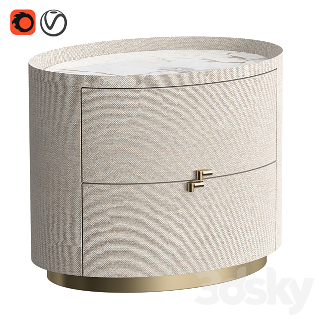 Bedside table MIRA 3ds Max - thumbnail 1