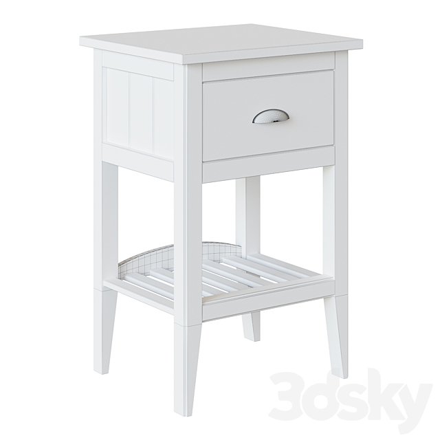 Bedside table Nantes with 1 drawer 3DS Max Model - thumbnail 2