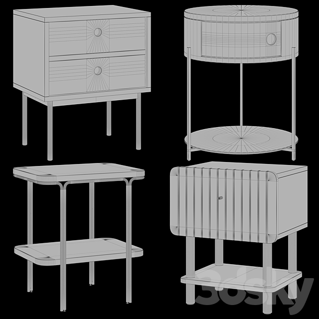 Bedside table Nyjo. Groove. Talbingo. Luxore 3DSMax File - thumbnail 2