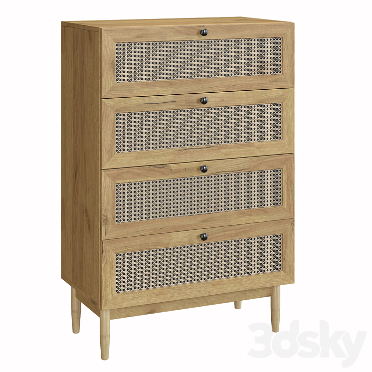 Bedside table Roshal Wood and Chest of drawers Roshal-1 Wood Sofa.ru 3DS Max Model - thumbnail 2