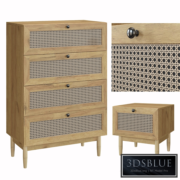 Bedside table Roshal Wood and Chest of drawers Roshal-1 Wood Sofa.ru 3DS Max - thumbnail 3