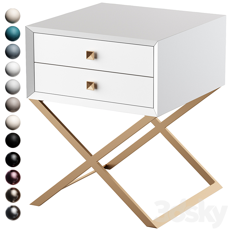 Bedside table TAAVI 3DS Max Model - thumbnail 3