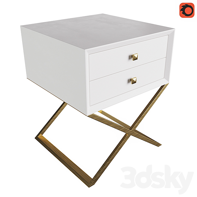 Bedside table TAAVI 3DS Max Model - thumbnail 2