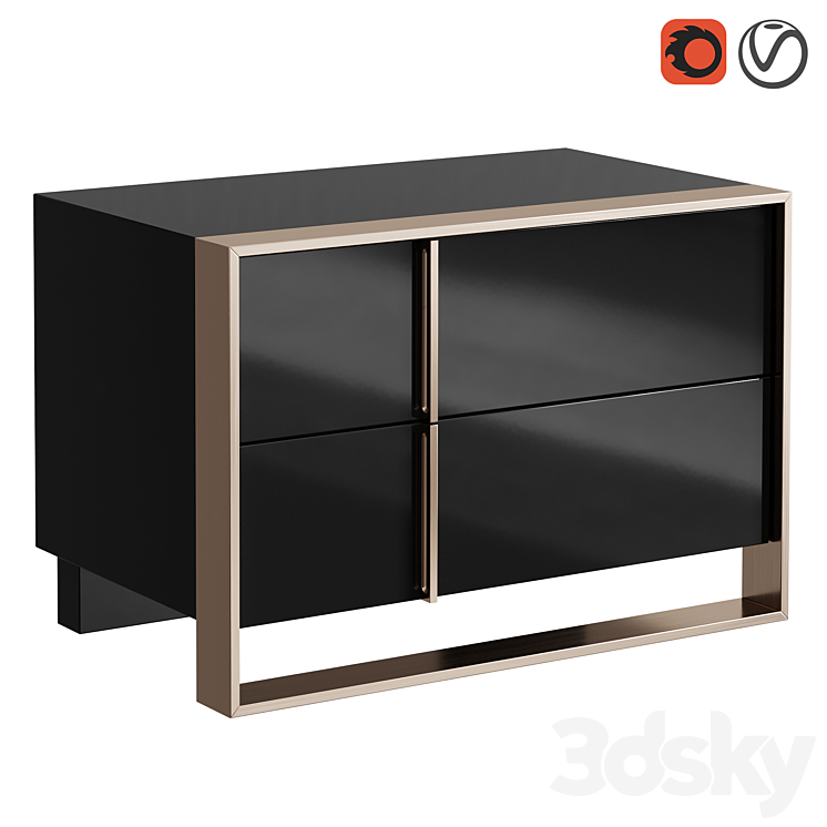 Bedside table VIG Nova Domus Cartier Nightstand Modern 3DS Max - thumbnail 1