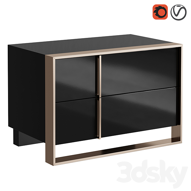 Bedside table VIG Nova Domus Cartier Nightstand Modern 3DSMax File - thumbnail 1