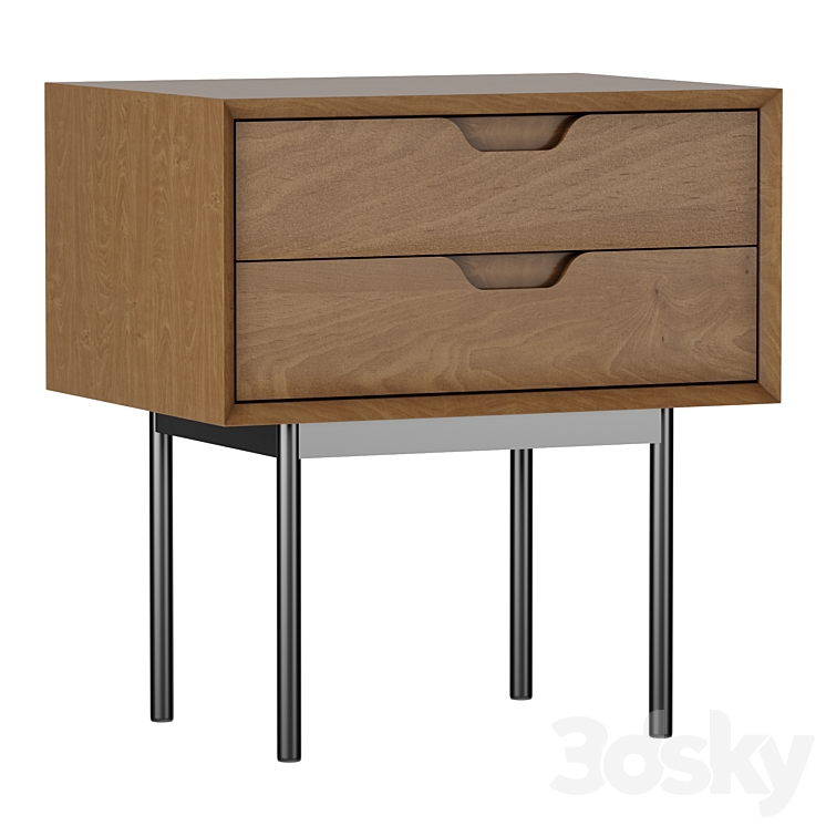 Bedside table with drawers Noyeto 3DS Max Model - thumbnail 1