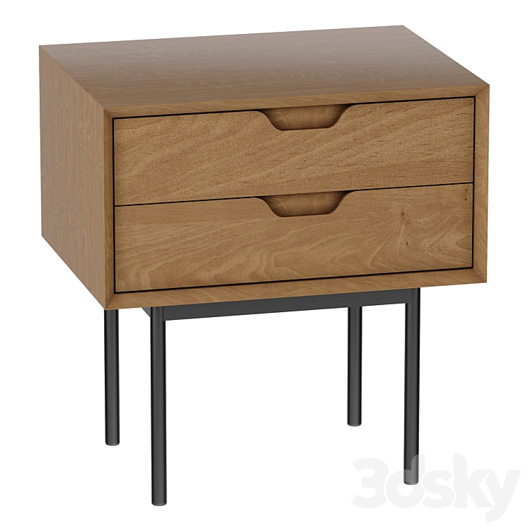 Bedside table with drawers Noyeto 3DS Max Model - thumbnail 2