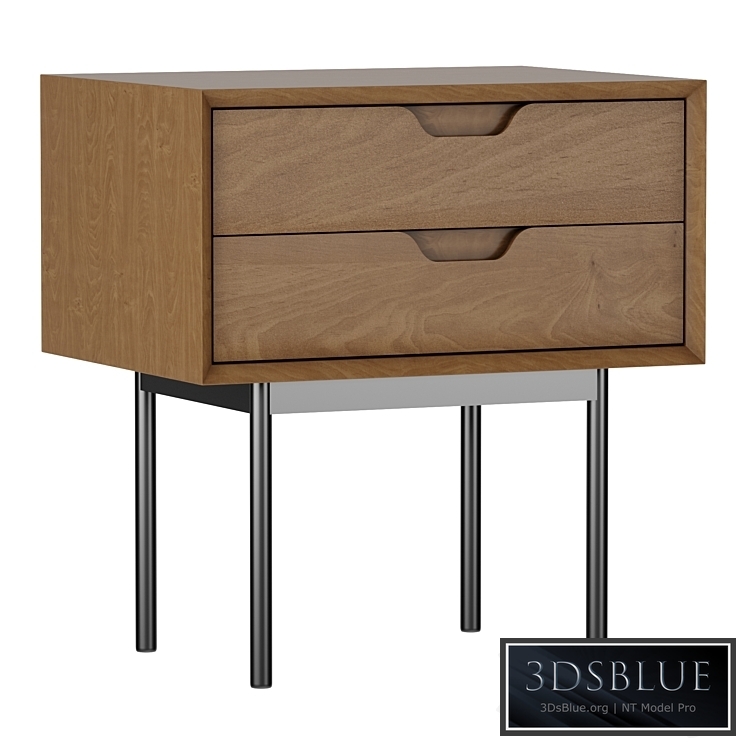 Bedside table with drawers Noyeto 3DS Max - thumbnail 3