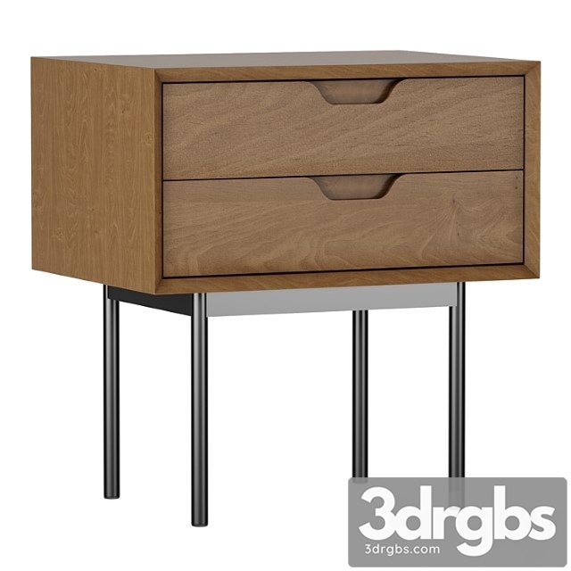 Bedside table with drawers noyeto - thumbnail 1