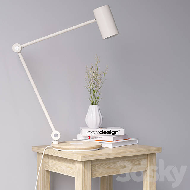 Bedside table with lamp 3DSMax File - thumbnail 3