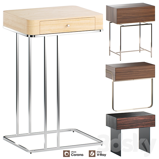 Bedside tables La Redoute Interieurs Set 8 3ds Max - thumbnail 1